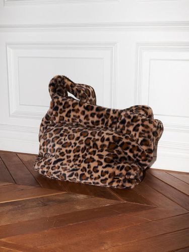 Oversized Leopard Pattern Fur Bag - LANGER - Modalova