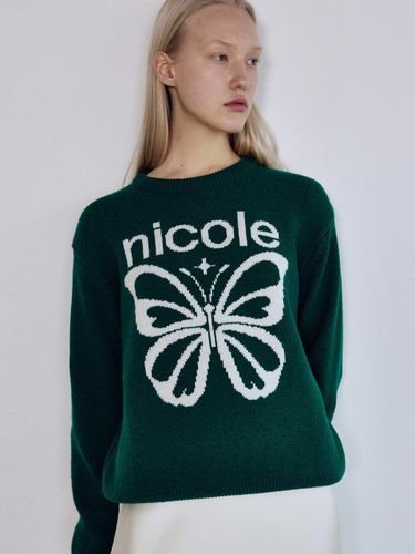 Cashmere Butterfly Bold Star Pullover [Green] - NICK&NICOLE - Modalova