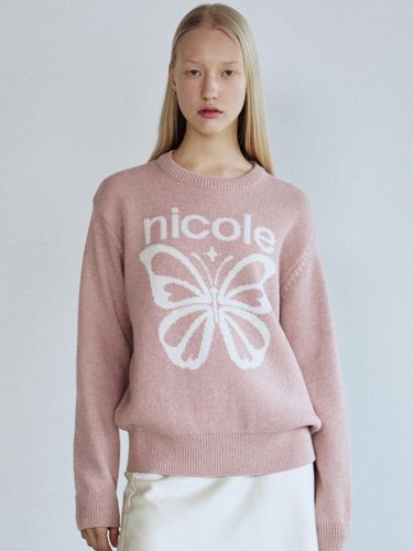 Cashmere Butterfly Bold Star Pullover [Pink] - NICK&NICOLE - Modalova