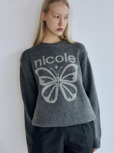 Cashmere Butterfly Bold Star Pullover [Gray] - NICK&NICOLE - Modalova