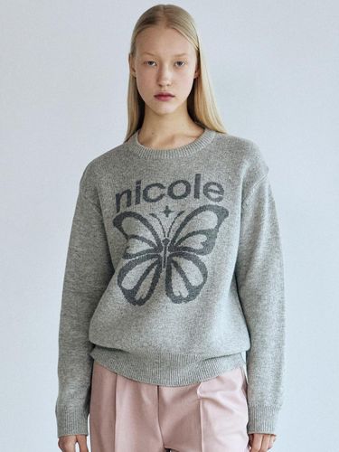 Cashmere Butterfly Bold Star Pullover [Light Gray] - NICK&NICOLE - Modalova