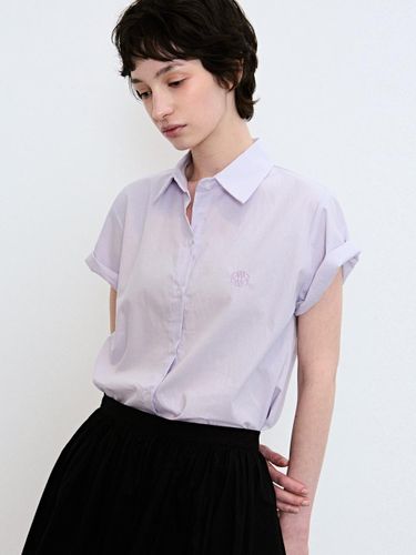 Standard Collar High-Density Cotton Half Shirt [Violet] - NICK&NICOLE - Modalova