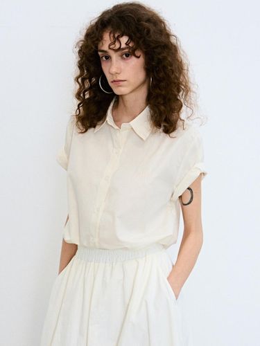 Standard Collar Cotton Half Sleeve Shirt [Beige] - NICK&NICOLE - Modalova