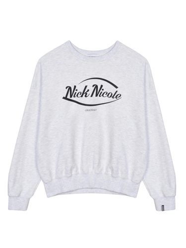 Cotton-Polyester Relaxed Fit Sweatshirt [Melange Black] - NICK&NICOLE - Modalova