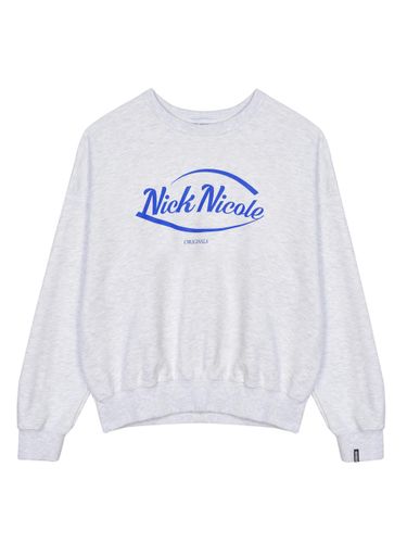 Oversized Cotton-Polyester Nicole Originals Sweatshirt [Melange Blue] - NICK&NICOLE - Modalova