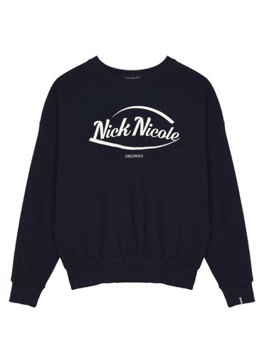 Cotton-Polyester Minimalist Sweatshirt [Navy White] - NICK&NICOLE - Modalova