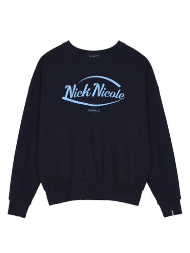 Premium Cotton-Polyester Relaxed Fit Sweatshirt [Navy Sky Blue] - NICK&NICOLE - Modalova