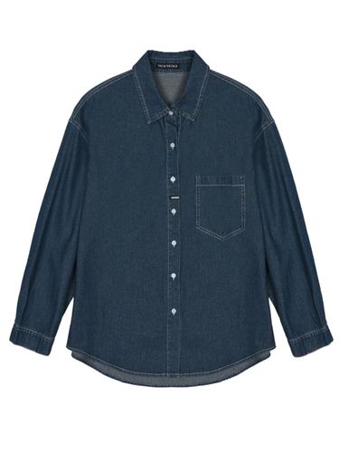 Minimal Classic Cotton Denim Shirt [Blue] - NICK&NICOLE - Modalova