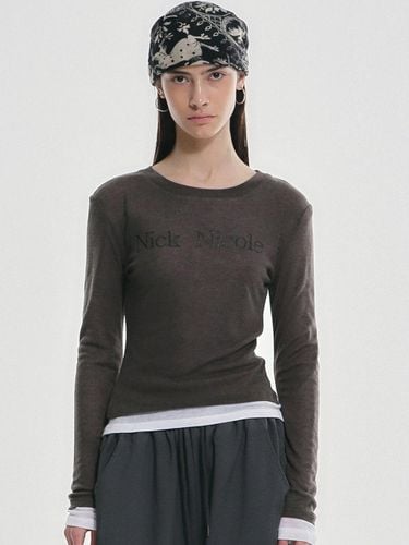 Double Layered Long Sleeve Top [Charcoal] - NICK&NICOLE - Modalova