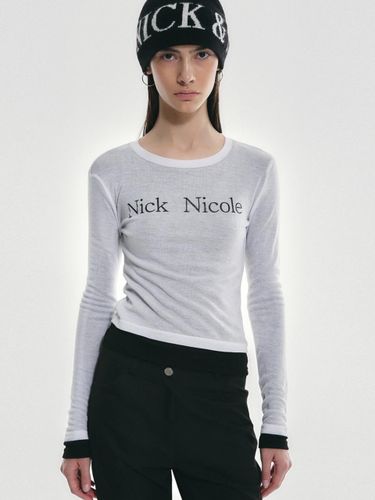 Double Layered Long Sleeve Top [Beige] - NICK&NICOLE - Modalova