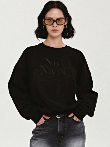 Volume Butterfly Embossed Sweatshirt [Matt Black] - NICK&NICOLE - Modalova