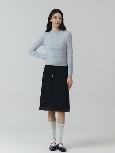 Glittery Mock Neck Ribbed Slim Fit Top_ ITO2BPO700 (3COLOR) - IT MICHAA - Modalova