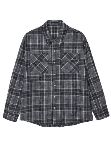 Western Oversized Check Two Pocket Shirt [Black] - NICK&NICOLE - Modalova