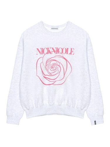 Rose Print Cotton-Polyester Sweatshirt [Pink] - NICK&NICOLE - Modalova