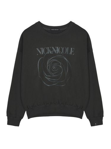 Nicole Rose Print Cotton-Polyester Sweatshirt [Charcoal] - NICK&NICOLE - Modalova