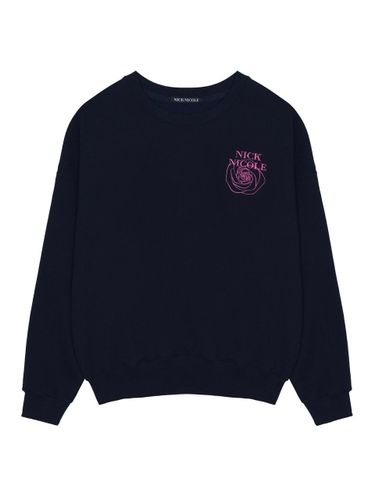 Mini Volume Embossed Logo Cotton Blend Sweatshirt [Pink] - NICK&NICOLE - Modalova