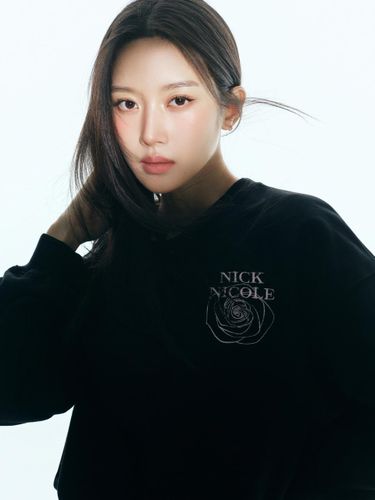 Mini Volume Embossed Logo Oversized Sweatshirt [Pink] - NICK&NICOLE - Modalova