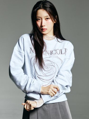 Volume Nicole Rose Sweatshirt [Melange Silver] - NICK&NICOLE - Modalova