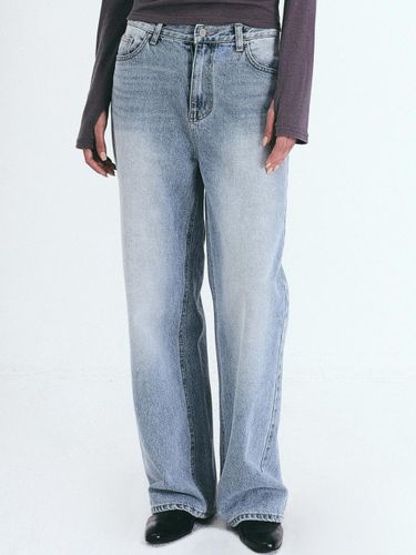 Brushed Washing Straight Denim Pants [Blue] - NICK&NICOLE - Modalova