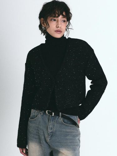 Twinkle Wool Cropped Knit Cardigan [Black] - NICK&NICOLE - Modalova