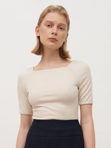 Ribbed Square Neck Seamless Top - MOHAN - Modalova