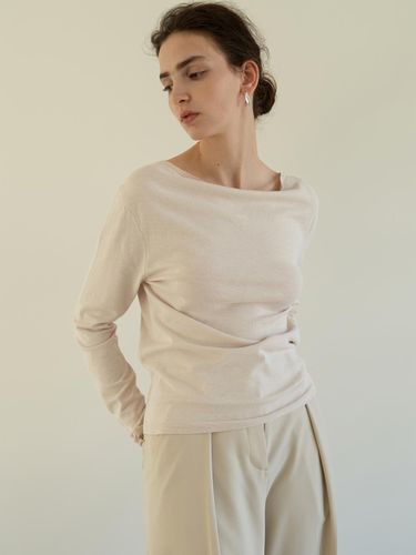 Draped Ribbed Knit Top - MOHAN - Modalova