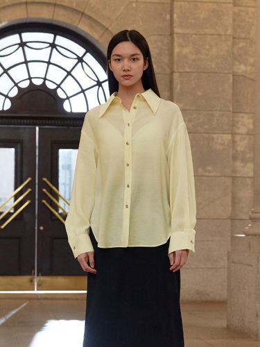 Oversized Collar Loose-fit Sheer Blouse - MOHAN - Modalova