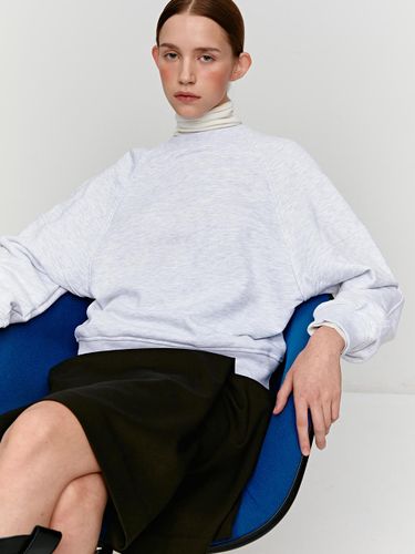 Cotton Terry Round Neck Basic Sweatshirt - MOHAN - Modalova