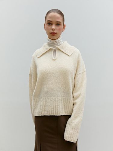 Wool Boucle Collar Knit Top [3COLORS] - MOHAN - Modalova