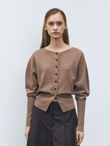 Wholegarment Puff Sleeve Wool Cardigan - MOHAN - Modalova