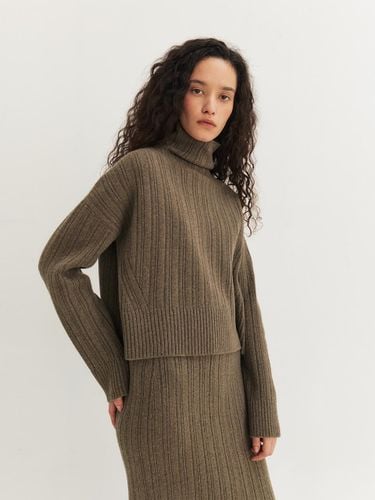 Tasmania Wool Ribbed Turtleneck Knit Top [3COLORS] - MOHAN - Modalova