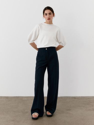 Linen Wide Leg Relaxed Pants - MOHAN - Modalova