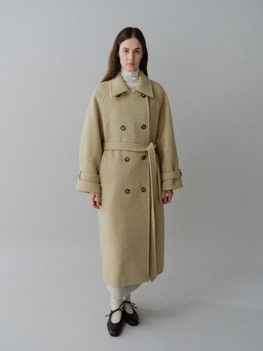 Suri Boucle Double Button Long Coat - MOHAN - Modalova