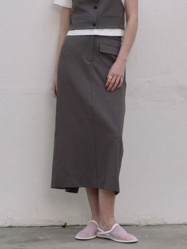 Flap High Waisted H-line Skirt (JZSK121F) - Jucy Judy - Modalova