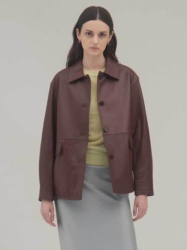 Belted Lambskin Mid-Length Leather Jacket (KSJK240401) - SIINVII - Modalova