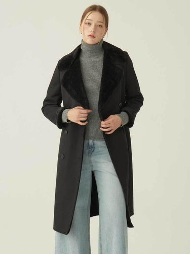 Eco-Fur Mustang Strap Long Coat (KSCT240802) - SIINVII - Modalova