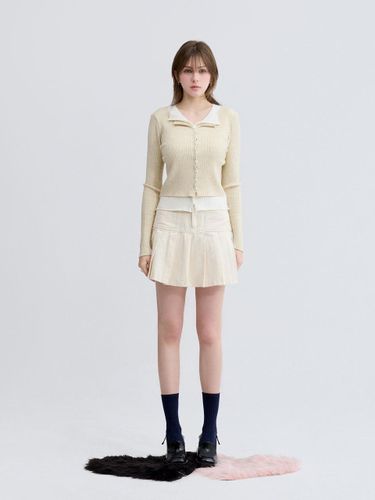 Classic Pleated Tennis Cotton A-line Skort [Beige] - koolkitten - Modalova