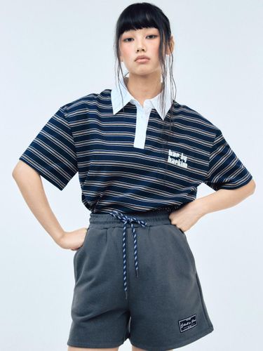 Polo Stripe Soft T-shirt [Navy] - HAE BY HAEKIM - Modalova