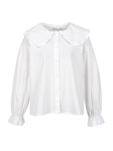 Lace Big Collar Cotton Regular Fit Blouse (DW5SB704) - COIINCOS - Modalova