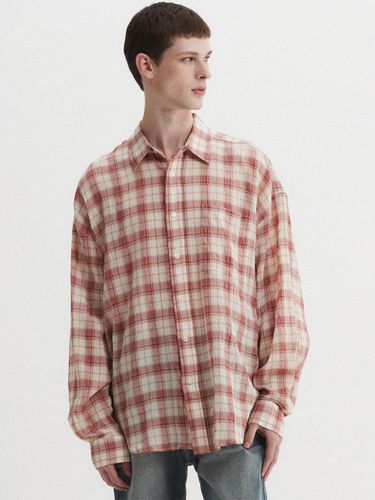 Oversized Cotton Check Shirt [Pink] - DNSR - Modalova