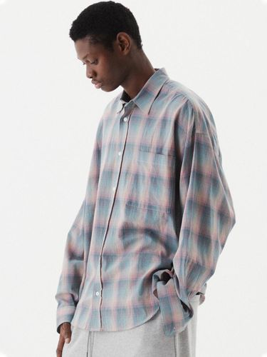 Oversized Flannel Check Cotton Shirt [Pink] - DNSR - Modalova