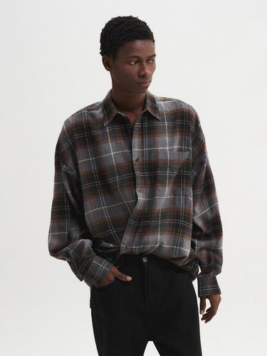 Oversized Flannel Check Shirt [Charcoal] - DNSR - Modalova