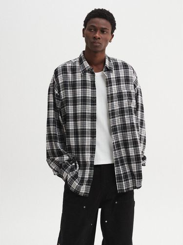 Oversized Flannel Check Shirt [Black] - DNSR - Modalova