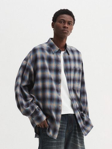 Oversized Cotton Check Shirt [Yellow/Blue] - DNSR - Modalova