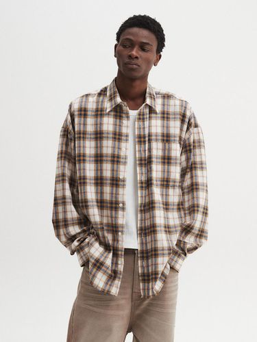 Oversized Check Polyester Cotton Blend Shirt [Yellow] - DNSR - Modalova