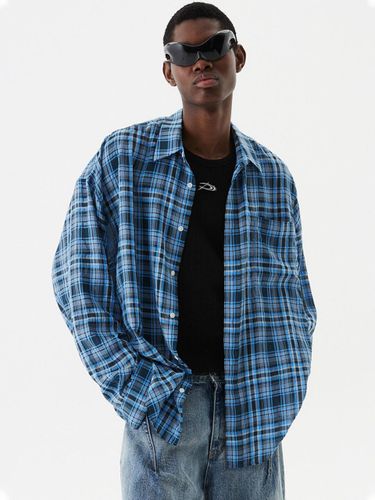 Oversized Check Premium Shirt [Blue] - DNSR - Modalova