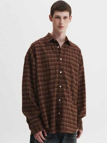 Oversized Flannel Check Shirt [BROWN] - DNSR - Modalova