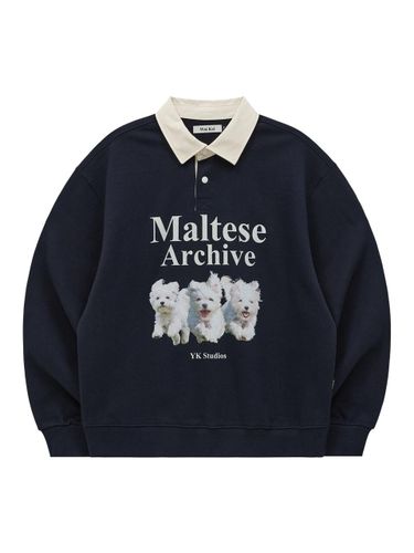 Maltese Cloud Oversized Raglan Sweatshirt [Black] - WAIKEI - Modalova