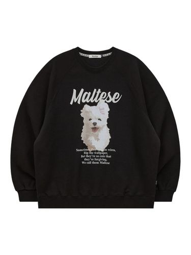 Maltese Archive Collar Cotton-Poly Overfit Sweatshirt [Navy] - WAIKEI - Modalova