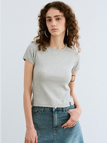 Basic Slim Cotton Modal Top [Gray] - NICK&NICOLE - Modalova